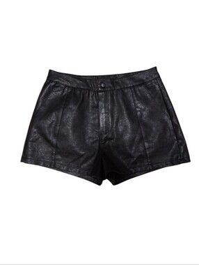 Fashion Nova Black High-Waist Faux Leather Shorts New Never Worn Size Med